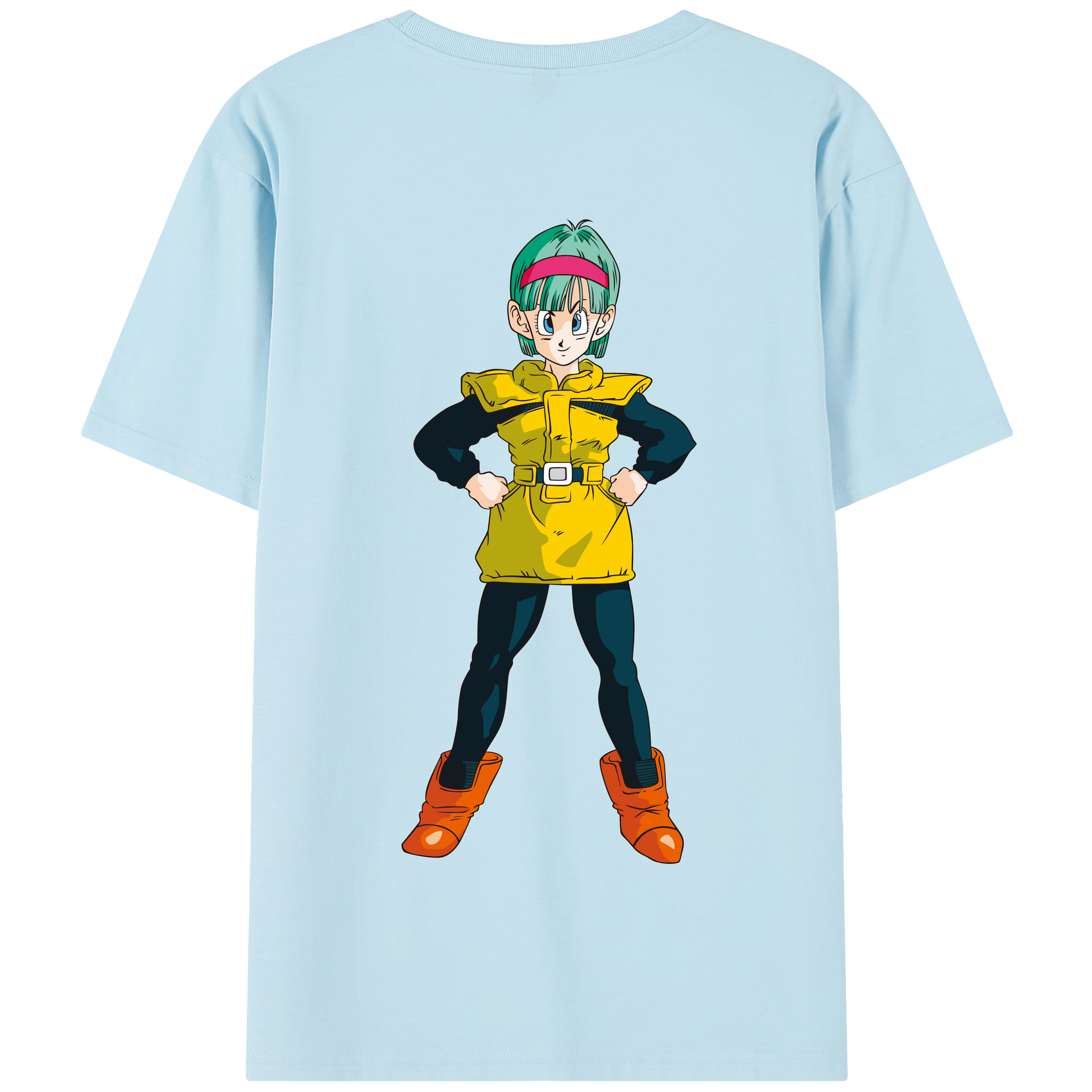 （画像用） ドラゴンボール ブルマ DRAGON BALL Bulma 綿100％半袖Tシャツ（背面プリント）